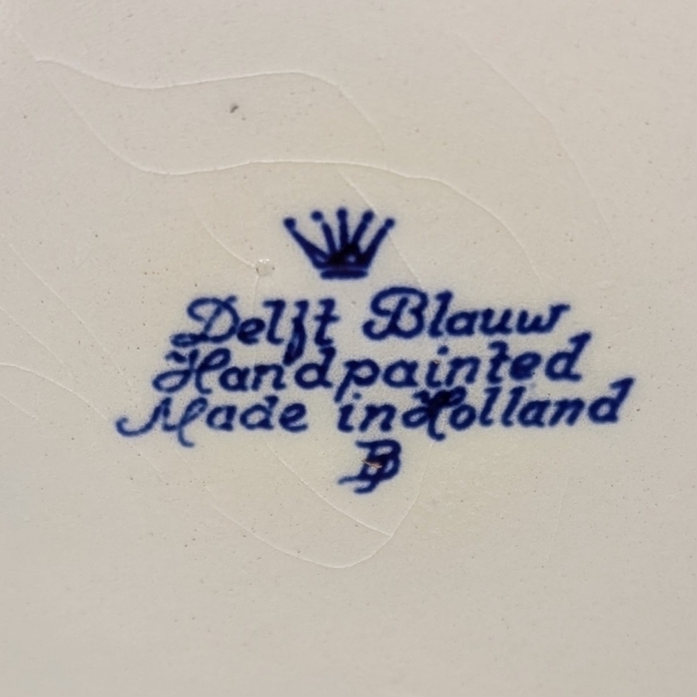 Vintage Pair Blue Delft Spice Jars Ceramic Lidded Holland Canisters - Picture 3 of 11